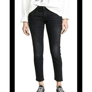 R13 Boy Skinny Black Denim Jeans Size 28 Midrise R13WM0086-73 (Y